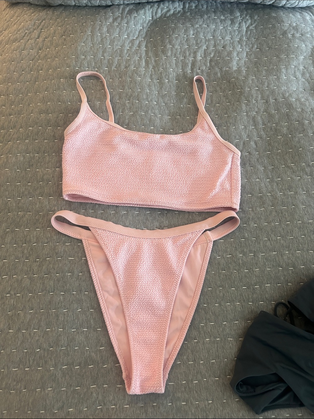 PacSun Pink Textured Two-Piece Bikini Set